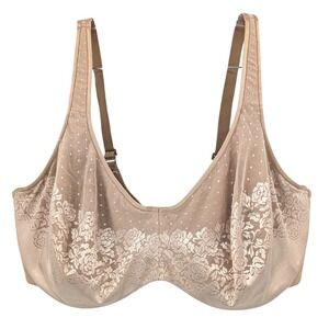 Soma 42DDD Nude Lace Unlined Minimizer Bra Supportive Full Coverage